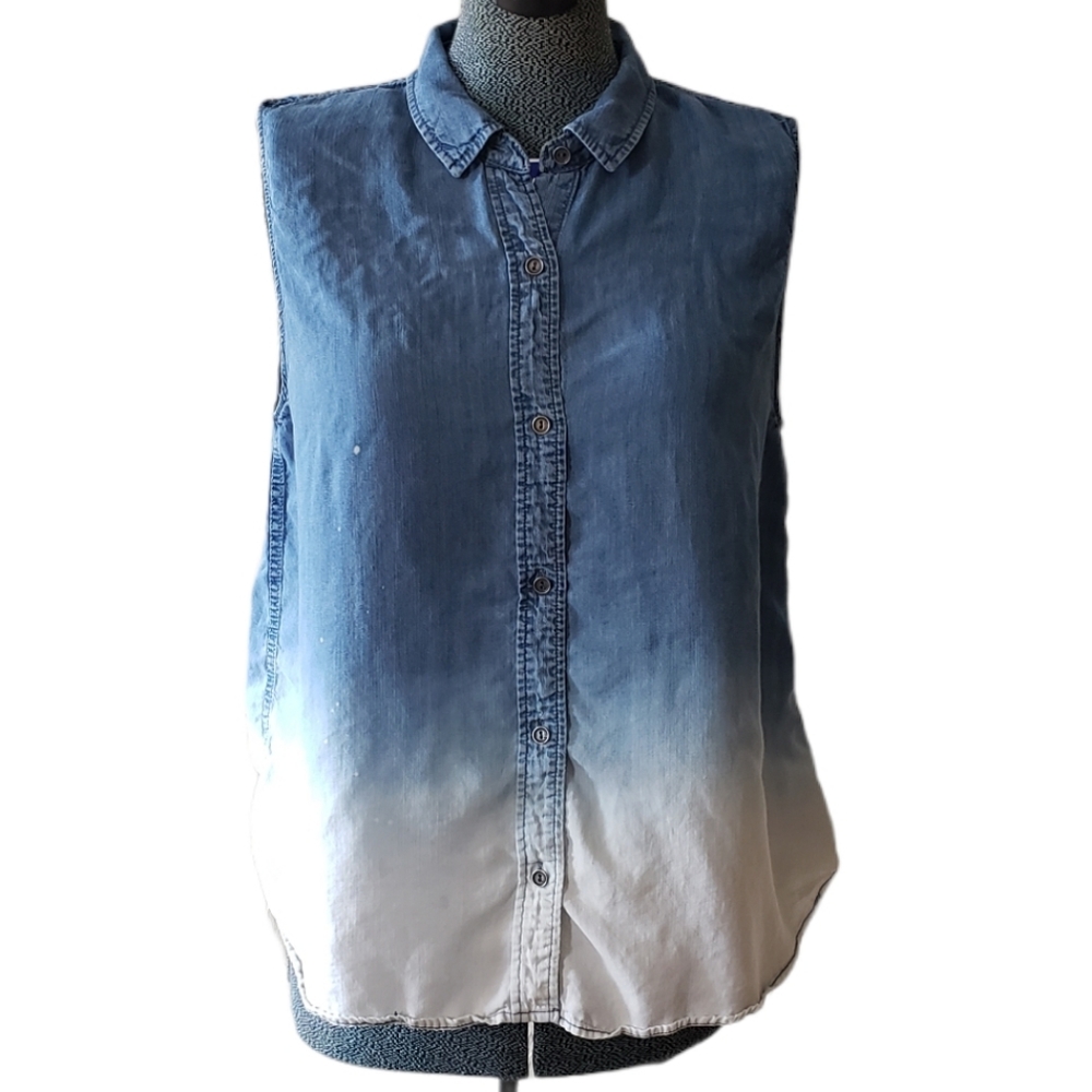 BeachLunchLounge Sleeveless Ombre Bleached Top
